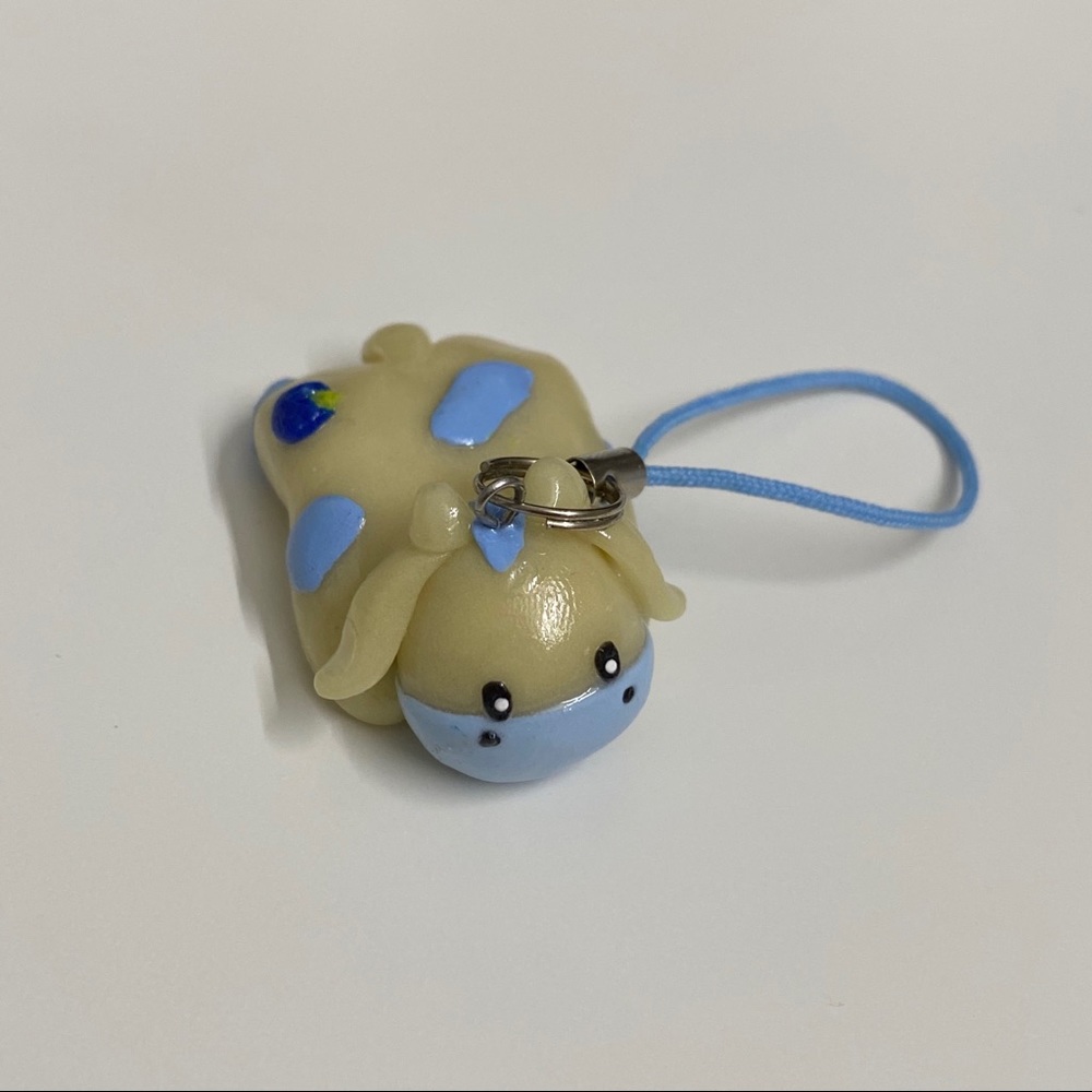 GLOW IN THE DARK blueberry cow keychain